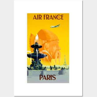 Vintage Travel Poster Air France Paris Posters and Art